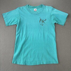Vtg Fruit of the Loom Western Horse Saddle Tshirt Adult S USA Made Single Stitch